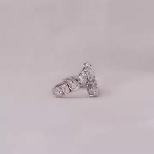 Último diseño de lujo 14KT oro sólido anillo de derivación para mujer Multi-forma laboratorio creado diamante estilo romántico regalo para niñas - Product Image 2