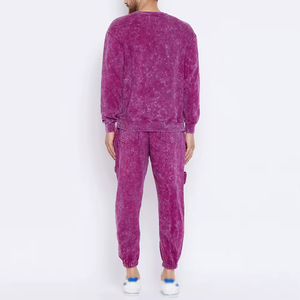 ชุดวอร์มผู้ชายแบบมีฮู้ด สไตล์ลำลอง สีพื้น ล้างสีแบบ Acid Wash คุณภาพสั่งทำ ขายส่ง - Product Image 3