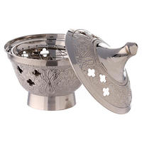 Quemador de Incienso de Metal de Latón de Lujo con Recubrimiento Plateado, Aroma a Lavanda y Té, Fragancia de Sándalo para Ambientador, Maceta Decorativa