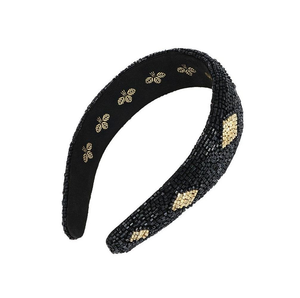 Diademas Modernas Bordadas y Decoradas con Cuentas Hechas a Mano, Diademas de Tela Delgada y Cómodas con Ajuste Suave y Fácil de Usar - Product Image 4