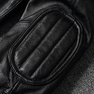 Veste en cuir de vachette 100% pour homme, nouvelle couche supérieure, col montant, vêtements de moto automne-hiver, tissu en toile de grande taille - Product Image 4