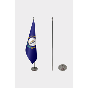 Drapeau de bureau intérieur personnalisable 3x5 pieds en aluminium avec impression numérique - Options en coton, plastique ou polyester pour l'affichage - Product Image 2