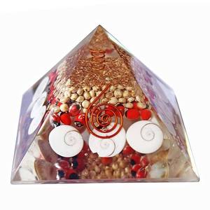 Pyramide d'orgone Gomti Chakra Sri Yantra Pyramide d'orgone Pyramide de guérison naturelle faite à la main d'Amayra Cristaux Exportations - Product Image 3