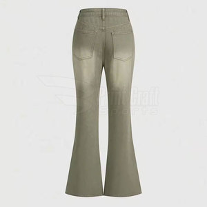 กางเกงยีนส์ขายาวลำลองสีทึบกางเกงยีนส์ของผู้หญิงกางเกงยีนส์ขายาวฉลากส่วนตัว - Product Image 2