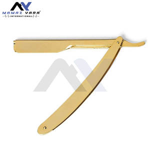Navaja de Afeitar Profesional de Alta Calidad, Color Dorado, con Cartucho de Empuje, Mango Plegable de Acero Inoxidable, Navaja de Afeitar de Hoja Recta - Product Image 5