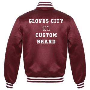 Veste bomber en satin pour homme grande taille, à col montant, personnalisée, brodée, style universitaire, respirante, écologique, pour l'hiver - Product Image 6