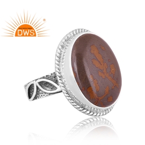 Anillo de declaración de piedras preciosas de thulita Rosa Natural de plata de ley oxidada hecho a mano, joyería para mujer, regalo para ella - Product Image 3