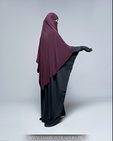 Khimar Modeste de Haute Qualité pour Usage Quotidien, Chador, Voile Hijab Une Couche, Bourgogne, Polyester, Fait Main, Séchage Rapide, Respirant, Musulman