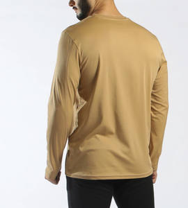 Camisetas de manga larga con cuello redondo de algodón 100% para hombre, ropa de verano transpirable cómoda, patrón de estambre personalizado de alta calidad - Product Image 3