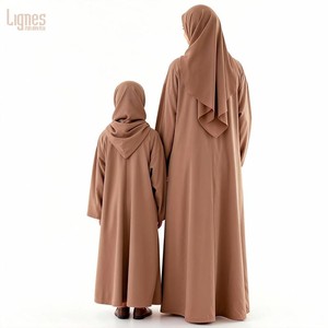Venta al por Mayor de Vestidos Abaya Personalizados para Mujeres Musulmanas, Conjuntos de Abaya para Madre e <span class=keywords><strong>Hija</strong></span> - Product Image 2