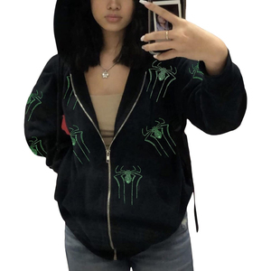 Sweat-shirts unisexes surdimensionnés personnalisés avec impression DTF, DTG et strass, mode streetwear, vente en gros - Product Image 2