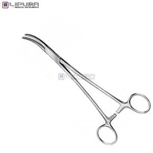 Pinzas MOYNIHAN Klemm, abrazadera Kurz con mordazas cortas curvadas de 23cm, Manual quirúrgico de acero inoxidable, certificado MOL, reutilizable - Product Image 1