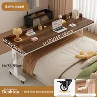 Table d'appoint réglable sur roulettes pour ordinateur portable avec manivelle, en bois massif, pour chambre à coucher (OEM)