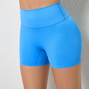 Pantalones cortos sin costuras de cintura alta para mujer, novedad personalizada para gimnasio, Yoga, entrenamiento físico y correr, ropa deportiva de entrenamiento con patrón sólido - Product Image 3