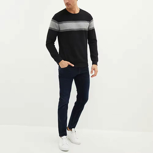 Pull à manches longues pour hommes, sweat-shirt col rond, sweat-shirts Offre Spéciale hiver en polyester et coton teints en couleur unie pour hommes, nouvel arrivage - Product Image 3