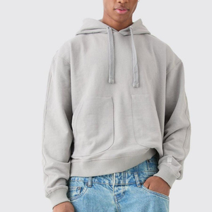 Sudadera con Capucha Extra Grande de Algodón 100% Personalizada para Hombre, Corte Regular, con Bolsillo, Diseño Sólido, Ecológica, Suministro ODM - Product Image 3
