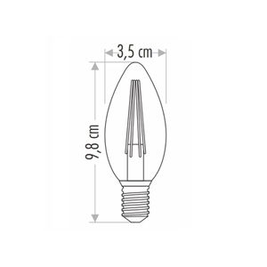 5 pezzi 4W LED filamento candela lampadina (luce solare)