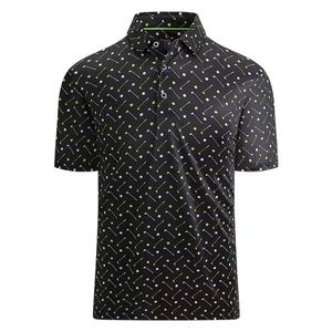 Nouveau maillot imprimé pour hommes en gros, à col, décontracté pour le travail, à séchage rapide, manches courtes, pour le golf et le bureau - Product Image 1