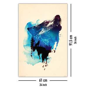 Retrato de Lobo de Robert Farkas, Pintura al Óleo Moderna sobre Porcelana de Cristal, Impresión Digital para Decoración del Hogar - Product Image 5