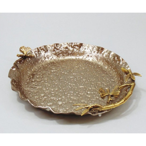 Bol décoratif de forme ronde de bol d'or en métal de conception fantastique pour l'utilisation à la maison d'hôtel et de restaurant - Product Image 4