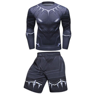 Hommes à la mode Rash Guard Shorts Set Deux pièces Maillots de bain athlétiques à séchage rapide pour le surf et l'entraînement en salle de sport - Product Image 3