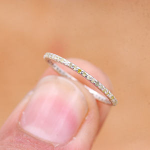 Precioso corte redondo diamante amarillo piedra preciosa Plata de Ley 925 hecho a mano eternidad banda anillos joyería para venta al por mayor - Product Image 5