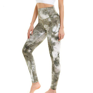 Leggings de yoga imprimés écologiques taille haute ultra-doux personnalisés pantalon d'entraînement de compression sans couture avec poches élastiques à la taille - Product Image 2