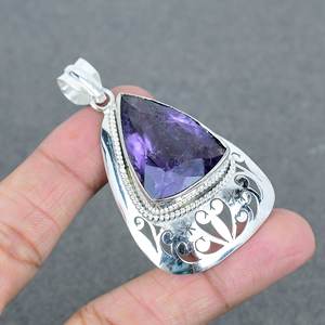Wholesale Lot Gemstone <b>Pendant</b> Natural Brass <b>Amethyst</b> <b>Pendant</b> Jewelry Silver Plated Bezel <b>Pendant</b> Jewelry Necklace - Product Image 4
