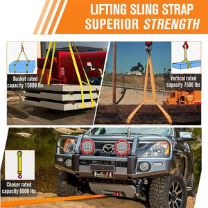 2 sangles de levage en nylon robuste de 2 po x 10 pi, capacité de 15 000 lb, super - Product Image 5