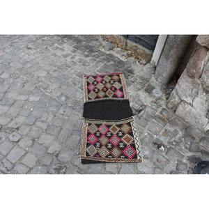 Alfombra de lana negra tradicional de 1,8x3,9 pies, alfombra turca de estilo Tabriz hecha a mano, látex de retazos para sala de estar, pasillo rectangular de 9x12 - Product Image 2