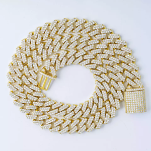 สร้อยคอเพชรโมอิสสีขาวพร้อมจี้สร้อยคอสีขาวขนาด12มม. ปรับแต่งได้ - Product Image 1