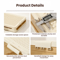 Boîte de rangement pliable pour blocs de construction pour enfants, organiseur de jouets, bac de rangement réglable pour briques, boîte d'organisation en plastique pour salle de jeux