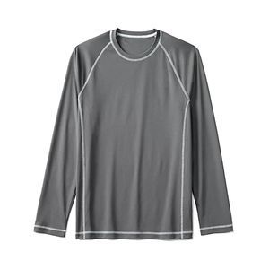 Personalizar algodón hombres raglán manga larga hombres deportes camisetas al por mayor OEM Color sólido patrón al por mayor de alta calidad personalizado - Product Image 5
