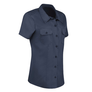 Camisas de trabajo de manga corta profesionales personalizadas para mujer, blusa de uniforme de negocios de oficina con bordado de impresión de logotipo - Product Image 2