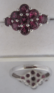 Bague en argent sterling 925 pour femme avec grenat naturel, taille ajustable, incrustation ovale, taille unique pour toutes les occasions, Shah Gems - Product Image 1