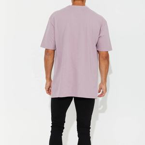 T-shirt uni en coton à épaules tombantes, style sportif, streetwear, hip-hop, taille régulière, vente en gros - Product Image 2