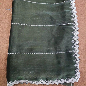 Saree en soie organza pure avec fil Zari paillettes pièce de chemisier long de Style indien et pakistanais pour les femmes pour les fêtes de mariage - Product Image 1