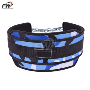 Ceinture de musculation en nylon personnalisée avec chaîne en acier pour dips et tractions - Product Image 3
