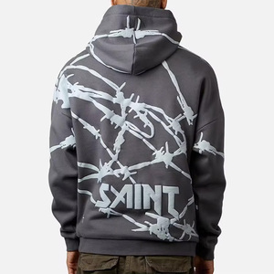 Sudadera con Capucha de Invierno con Lavado Ácido, Logotipo OEM Personalizado, Térmica, Holgada, Transpirable, 100% Algodón, Estilo Urbano Vintage para Hombre - Product Image 6