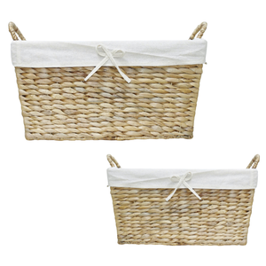 Panier à linge personnalisé fabriqué à la main avec doublure en coton, panier tissé à la main du Vietnam - Product Image 1