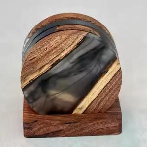 Modern Style <b>Resin</b> & <b>Wood</b> Coasters Mat Pads New Design <b>Table</b> Decoration <b>for</b> Wedding Parties & Events Dinnerware Tableware - Product Image 1