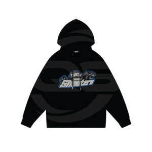 Sudadera con capucha pesada con etiqueta impresa personalizada de alta calidad Sudadera con capucha negra con bolsillos laterales - Product Image 3