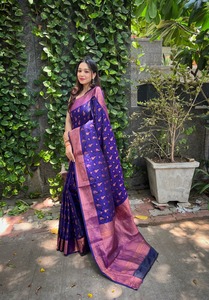 Saree en soie douce de haute qualité de Fab Zone Designer avec bordure de tissage Zari en cuivre Impression numérique indienne pour les fêtes d'adultes - Product Image 2