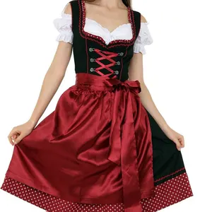 Vestido feminino dirndl, vestido feminino de alta qualidade com tecido de classe superior