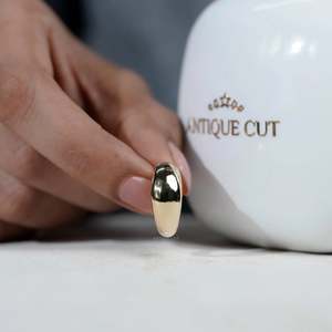 Personalized 14k Gold <b>Dome</b> <b>Ring</b> Classic and Trendy Wedding Band with Rose Gold Plating Inlaid Simple and Cluster <b>Rings</b> - Product Image 5