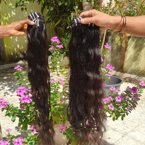 Cheveux humains vierges extension de cheveux noirs bouclés en vrac vente chaude non transformés indien 100% Remy cheveux humains extension de vague naturelle - Product Image 1