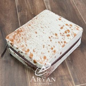 Nouvelle boîte à bijoux de voyage en cuir de vachette véritable personnalisée boîte à bijoux de grande taille pour le stockage organisateur de bijoux pour les femmes - Product Image 1