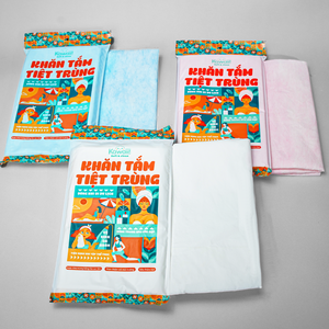 Serviettes de bain jetables Kawaii en bleu blanc rose serviettes de plage de voyage compactes pour les voyages d'affaires - Product Image 1