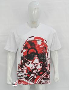 Venta al por mayor de alta calidad personalizado impreso camisas OEM pegatina de impresión de gran tamaño gota hombro estampado logotipos camisas para los hombres timbre - Product Image 3