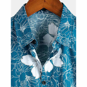 Camisa Hawaiana para Hombre de Alta Calidad, Tela de Viscosa Suave y Fluida, Camisa de Verano, Camisa Hawaiana para Hombre de Tela de Mezcla de Algodón Transpirable - Product Image 3